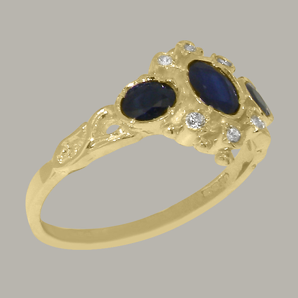 9k Yellow Gold Sapphire Diamond Ring W317428
