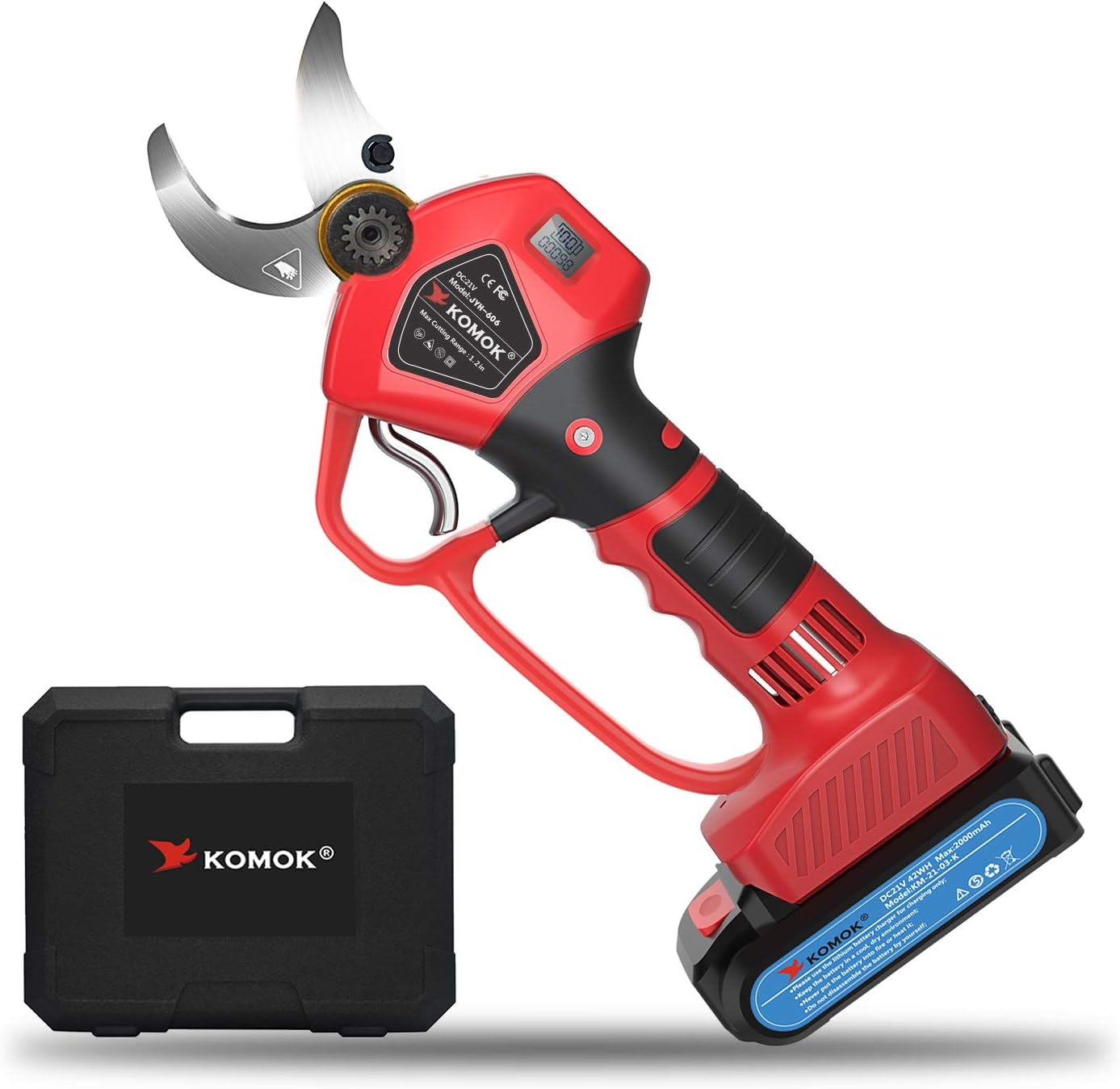 Cordless Electric Pruning Shears 2PCS 2000mAh Battery 30mm Cutting Diameter R577
