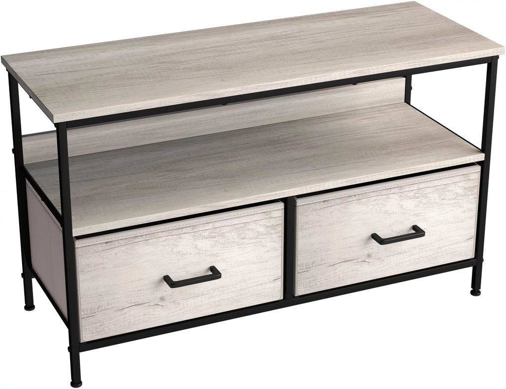 Rustic Beige TV Stand Dresser with 2 Drawers E2800