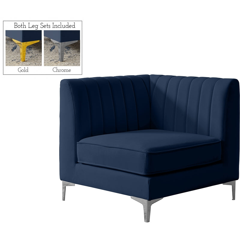 Navy Velvet Corner Chair E420761