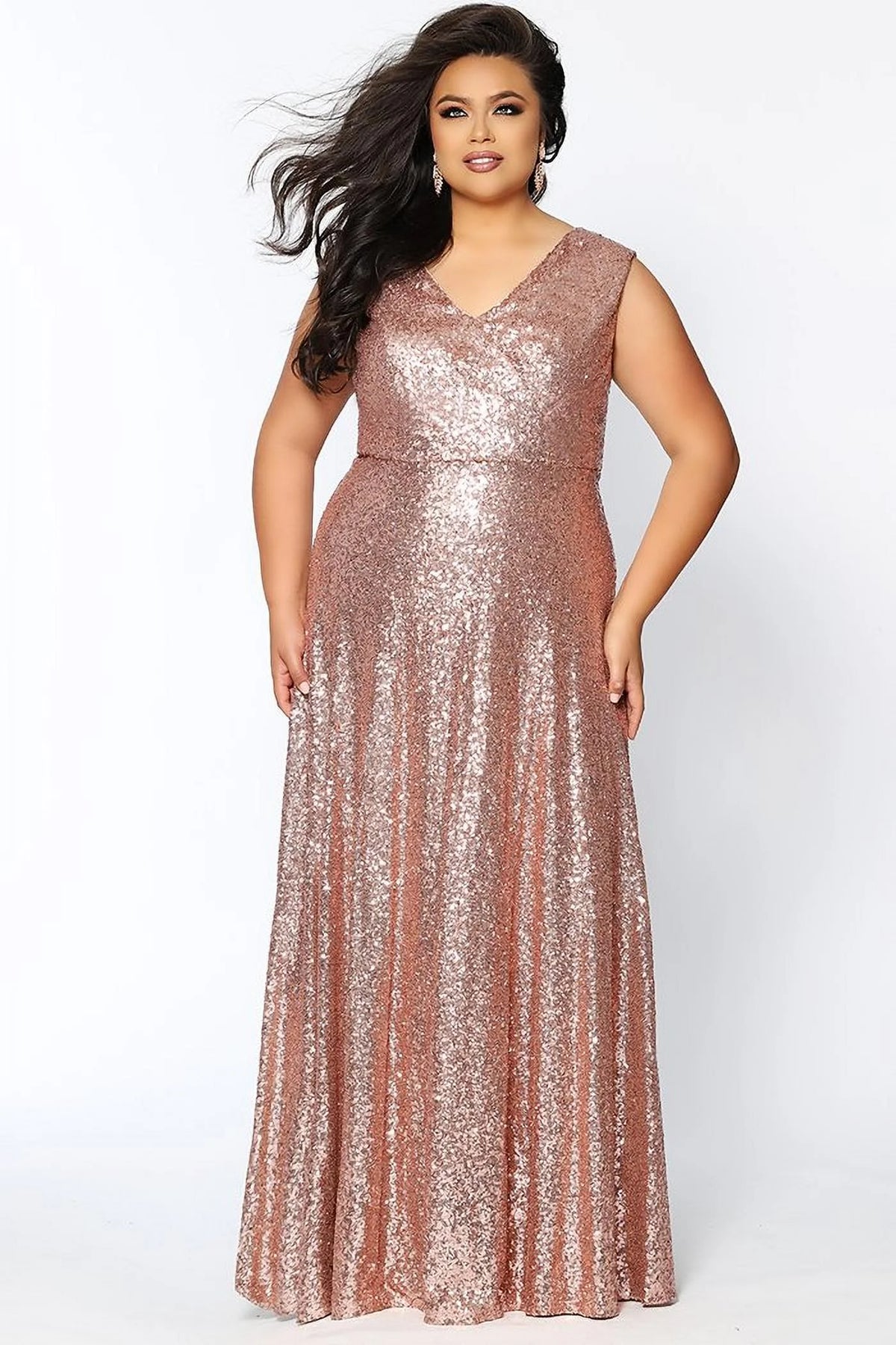 Sequins Plus Size Long Formal Gown P8267
