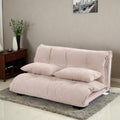 Beige Adjustable Folding Futon Sofa with Two Pillows K114