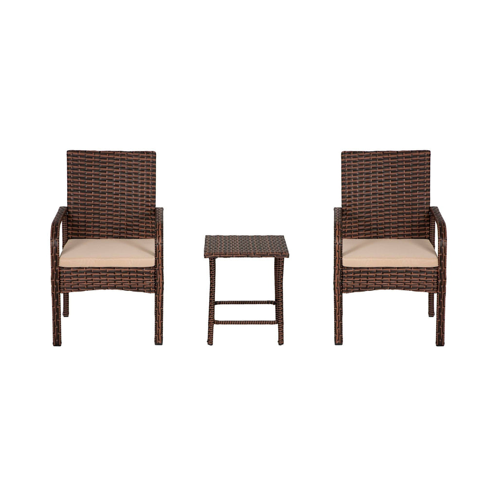 Beige 3-Piece Rattan Wicker Seating Set U2899