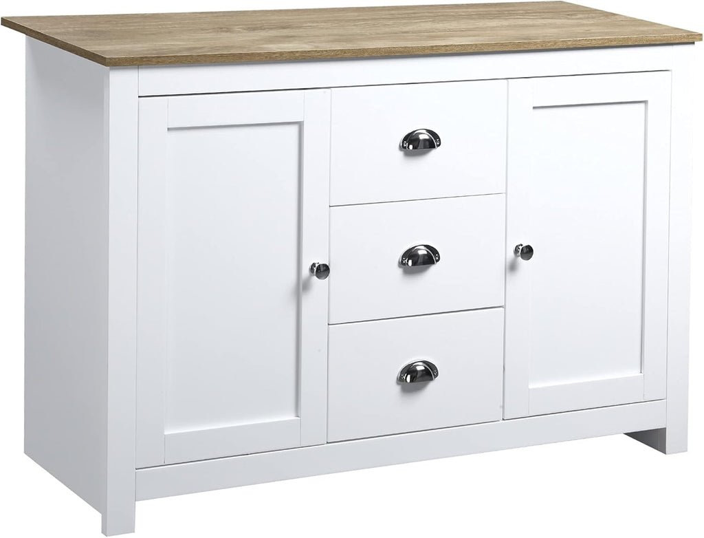White Kitchen Sideboard with 3 Drawers K323128