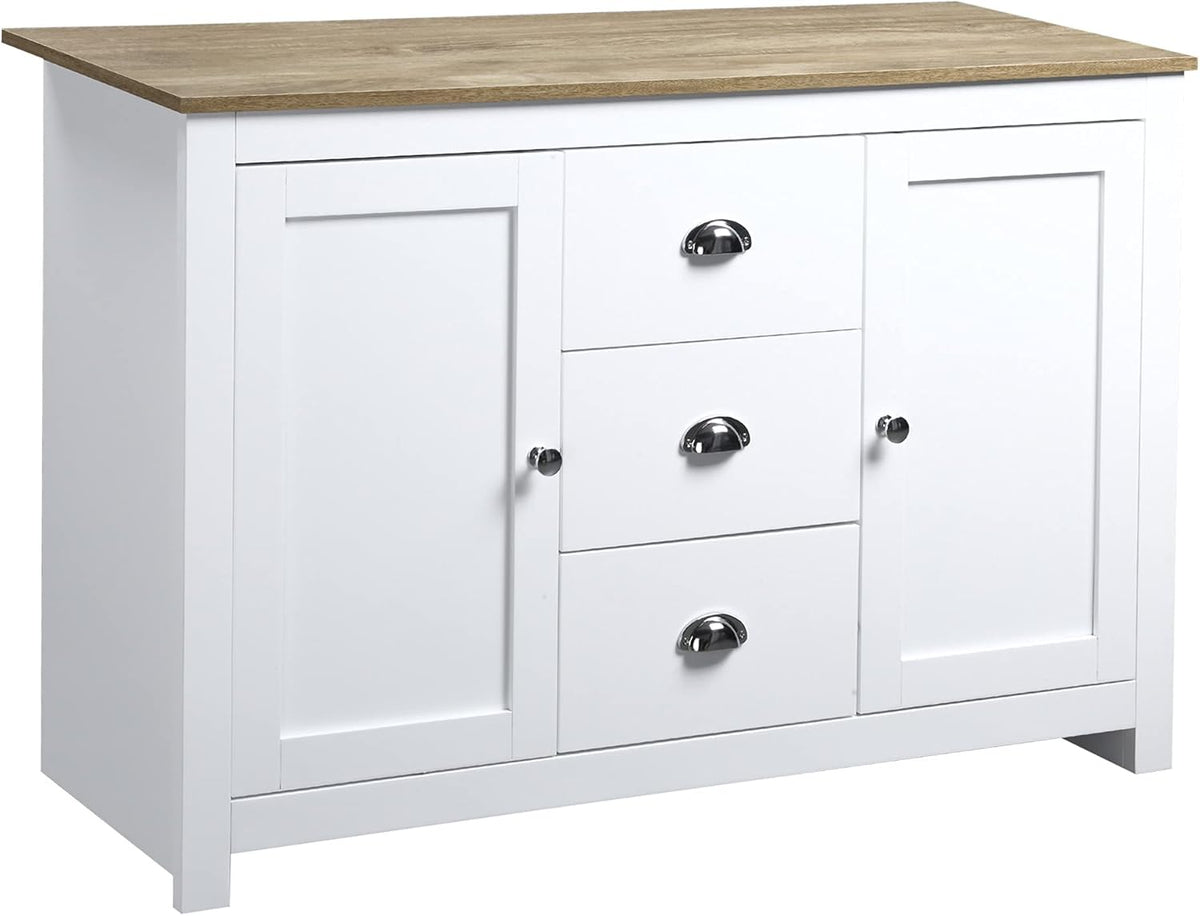 White Kitchen Sideboard with 3 Drawers K323128