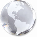 Solid Opti-Crystal Globe Paperweight V7451