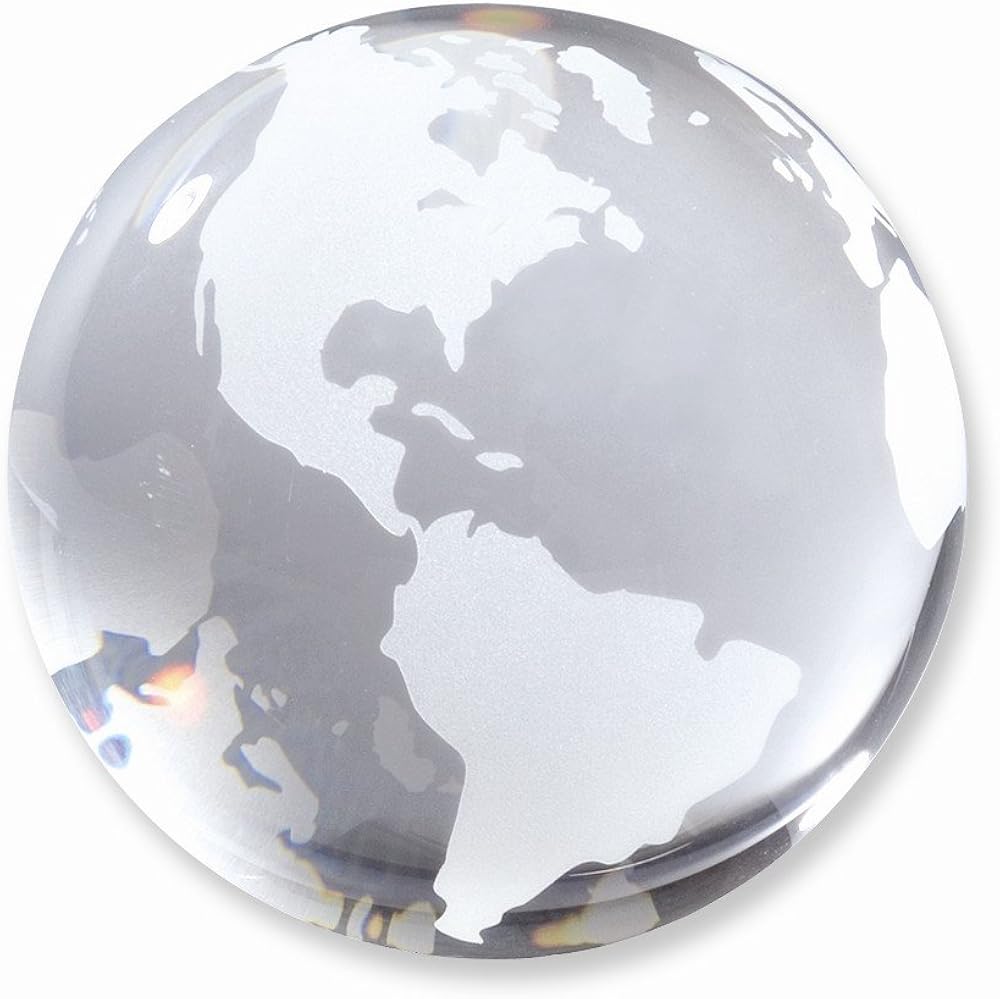 Solid Opti-Crystal Globe Paperweight V7451