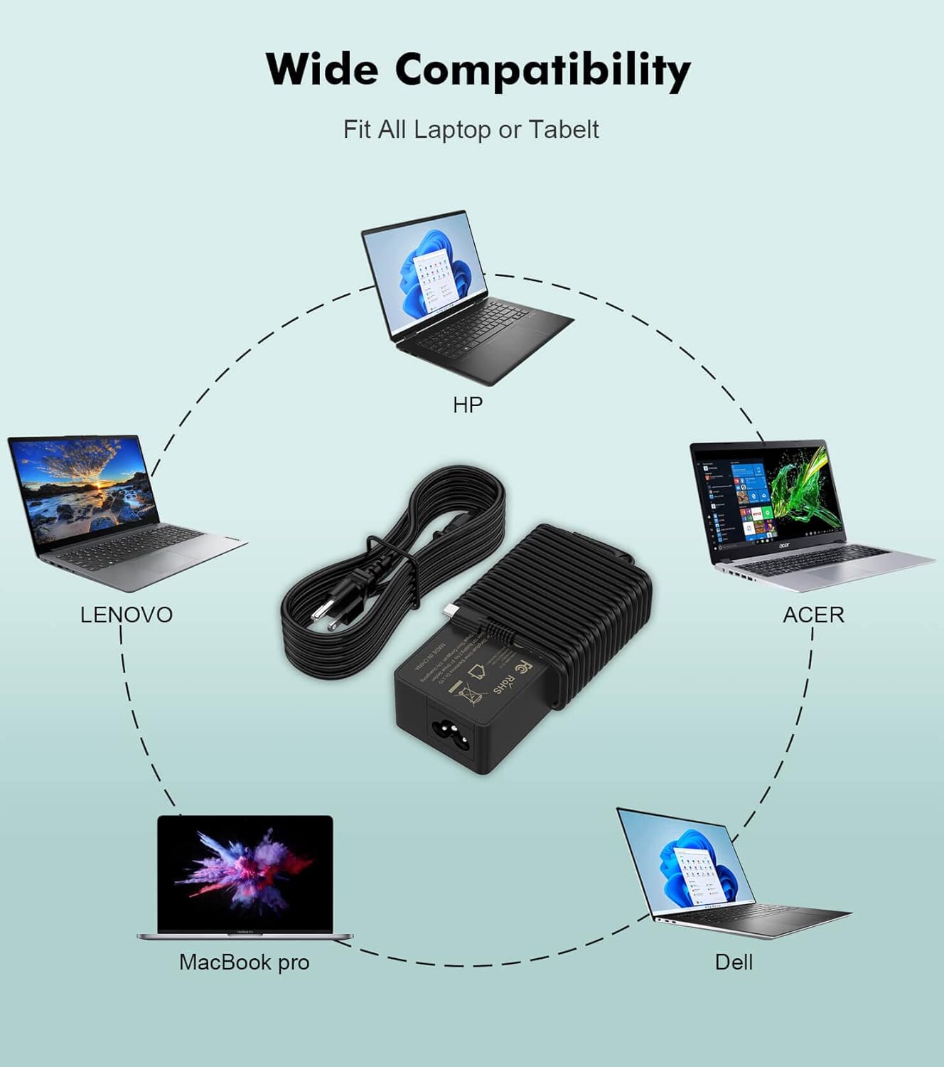 100W USB C Laptop Charger K508