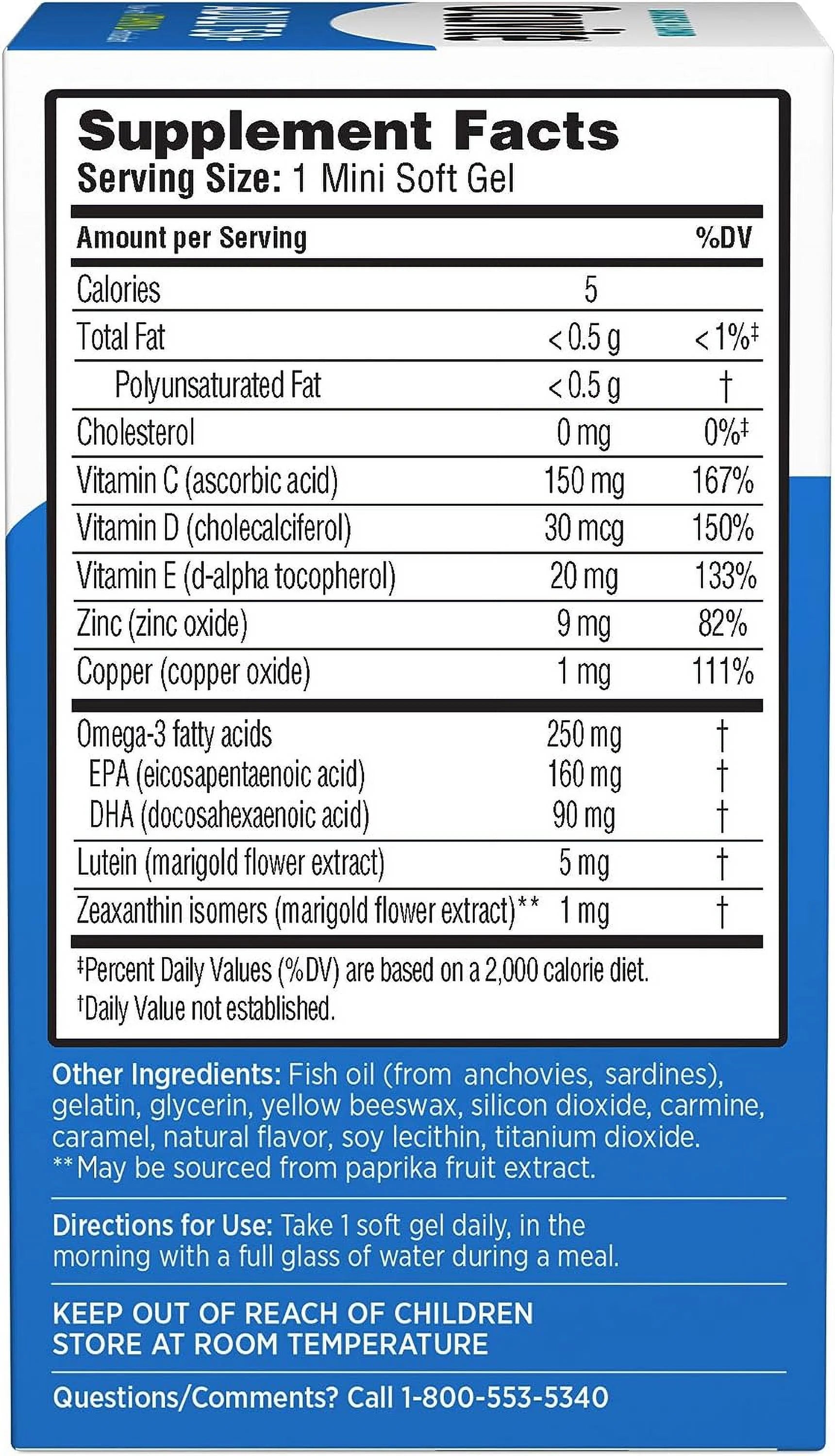 150 Softgels Eye Vitamin & Mineral Supplement I33407