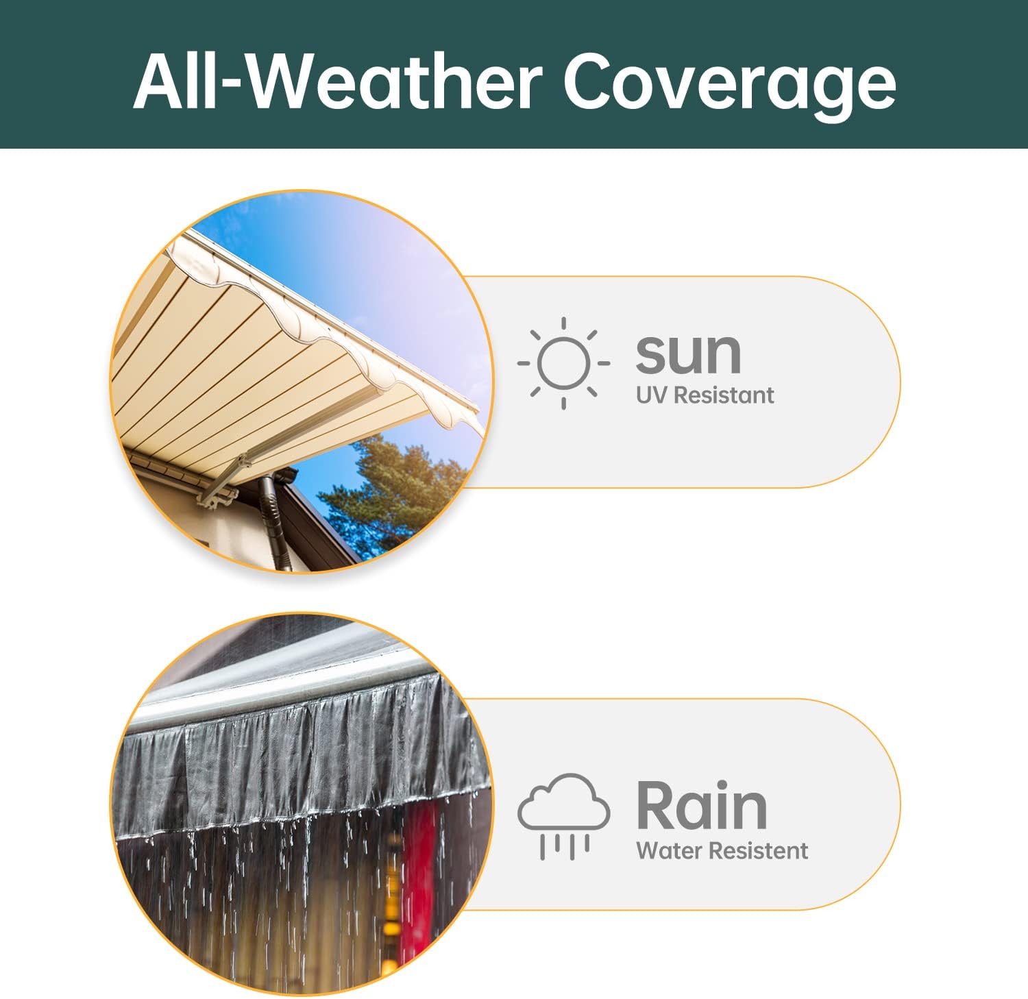 Retractable Patio Awning with Crank Handle, Tan (6.5’x8.2’) P138063