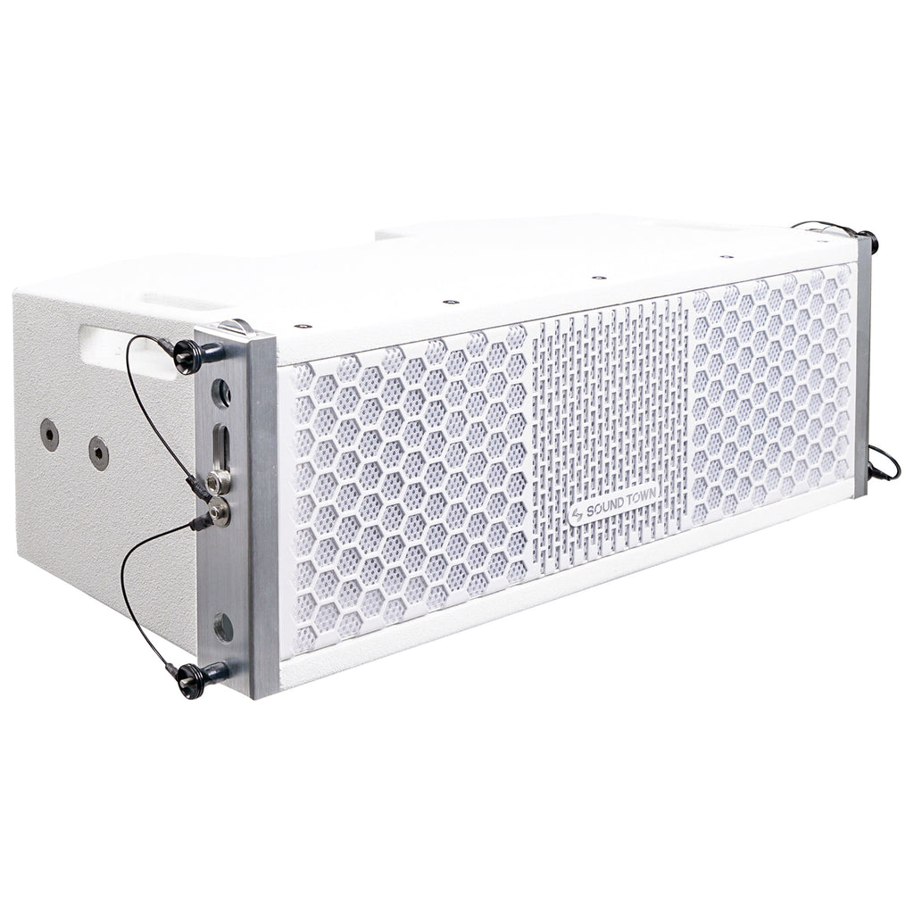 White 15-inch Powered Line Array Subwoofer with Four 2 X 5-inch Line Array Speakers J63070
