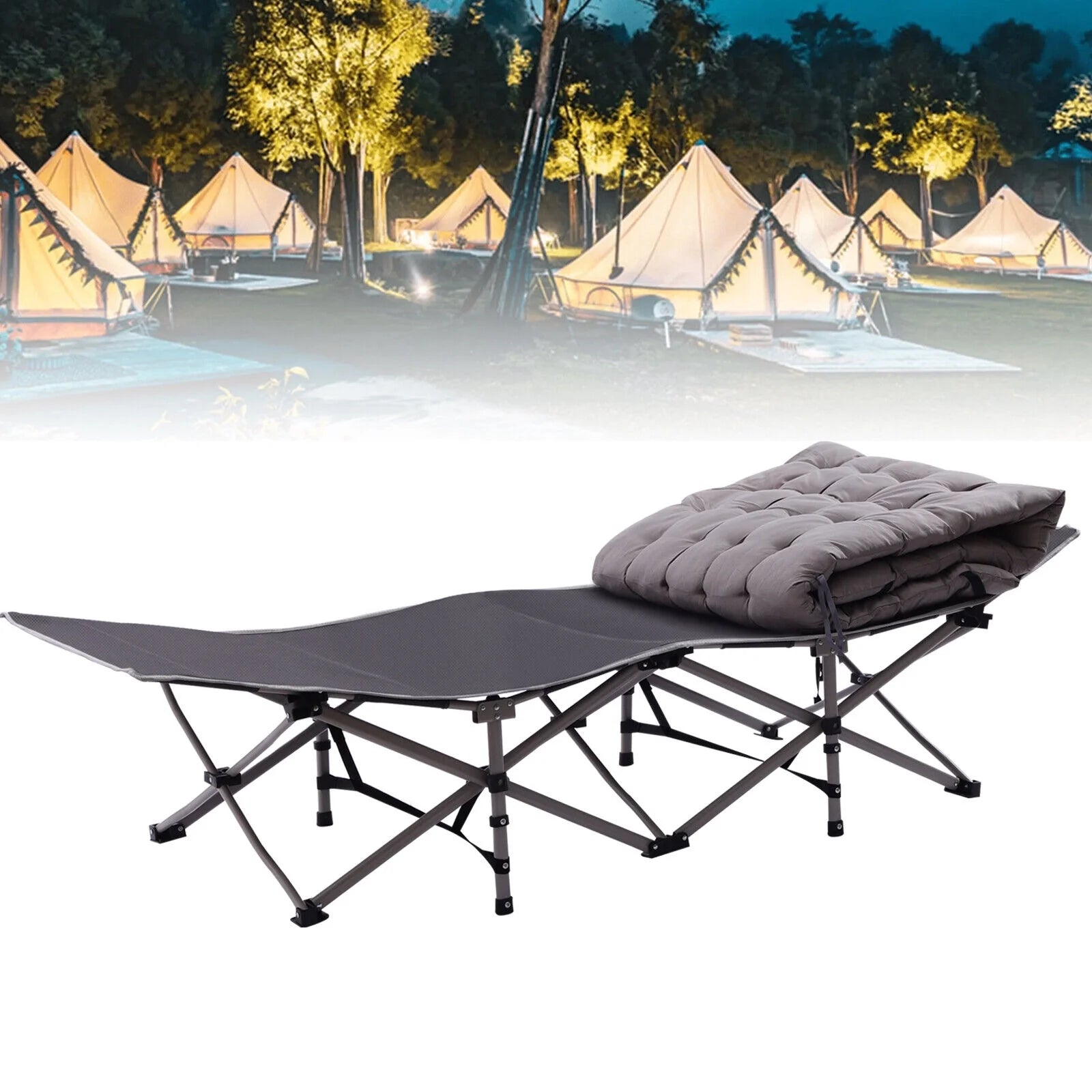 Folding Camping Cot with Mattress O6713