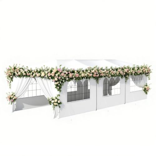 White 10x30 Heavy Duty Party Tent with 8 Removable Sidewalls Z651131