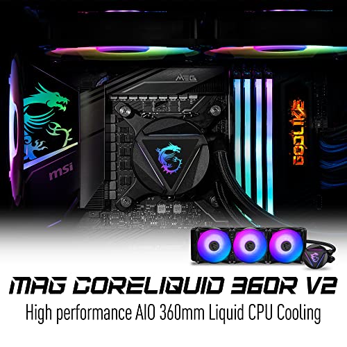 360mm AIO CPU Liquid Cooler with Triple 120mm RGB PWM Fans T69737