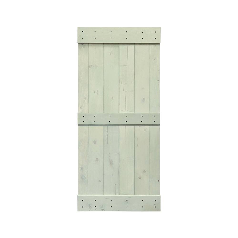 Charcoal Black 42 x 84 Solid Wood Interior Sliding Barn Door S4641