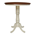 Antiqued Almond/Espresso Round Top Pedestal Table Z8726