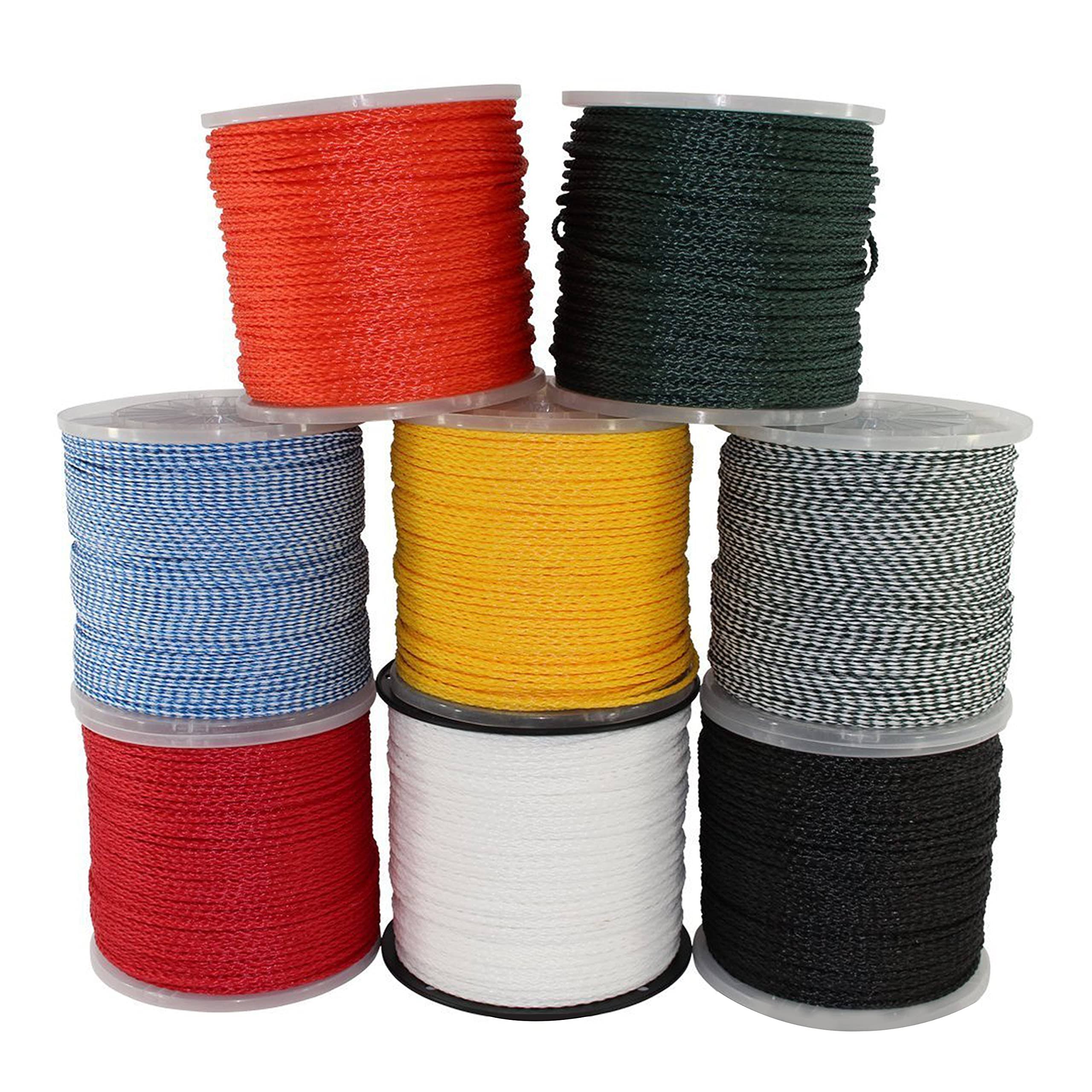 Lightweight Hollow Braid Polypropylene Rope 3/16 x 1000ft Yellow Z7846