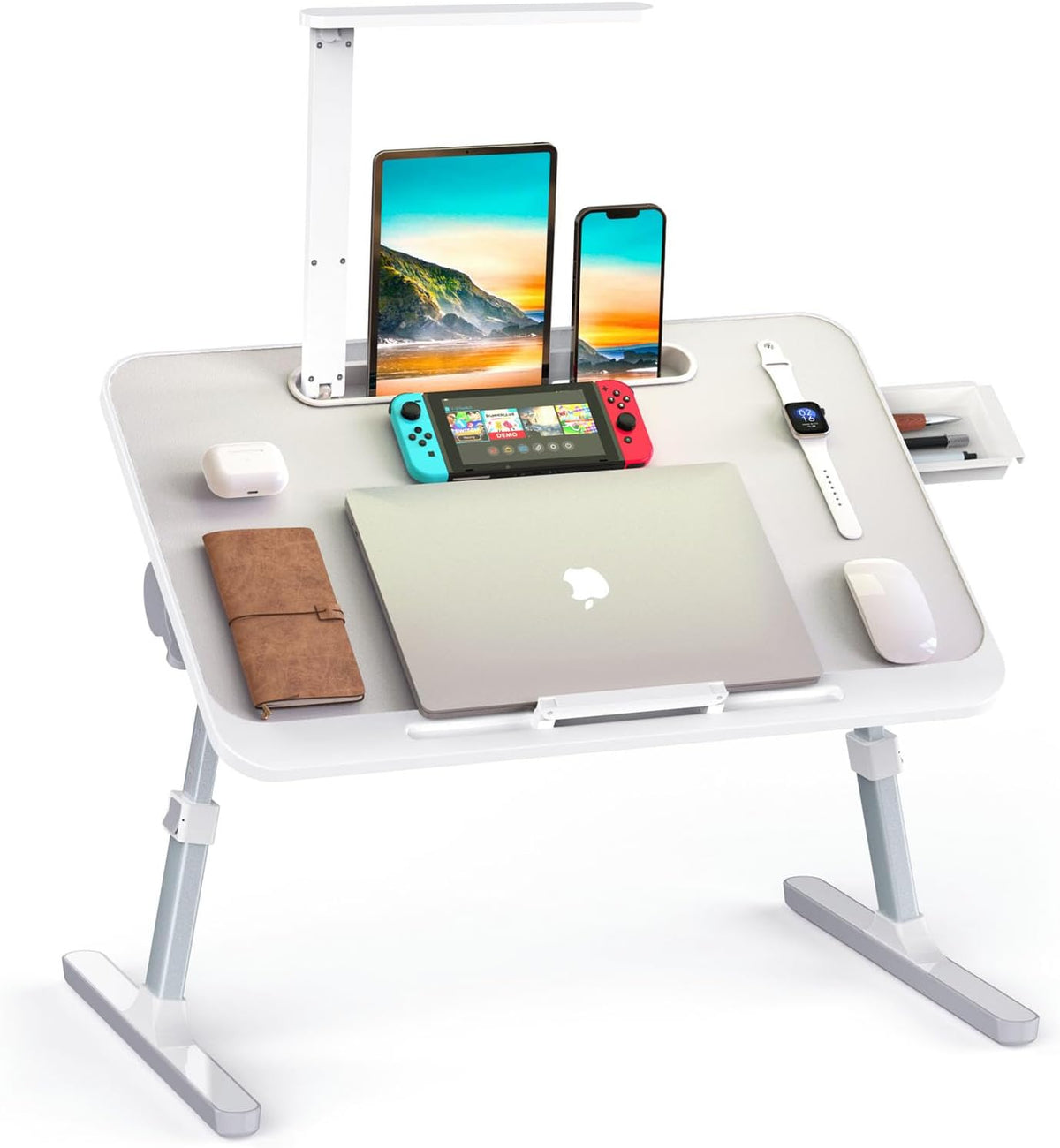 Grey Adjustable Lap Desk with Led Light M756