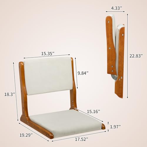 Beige Foldable Floor Chair with Cushion G408175