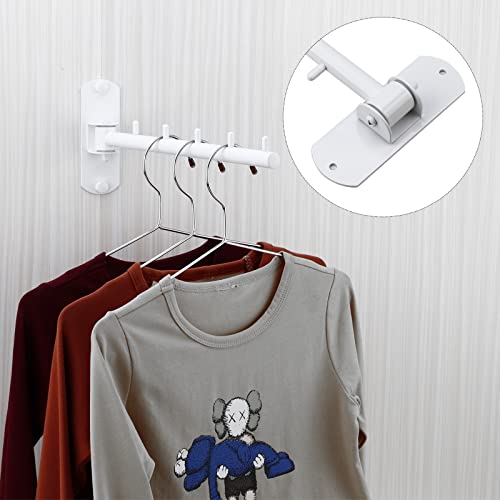 Gray Stainless Steel Folding Wall Mounted Clothes Hanger Rack with Swing Arm P272