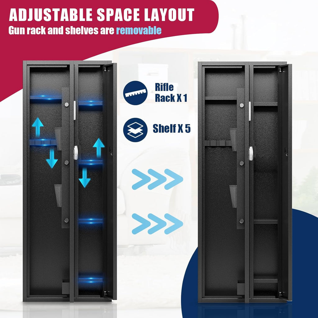 4-5 Gun Safe with Removable Shelf and Gun Rack R215