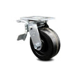 Phenolic Swivel Top Plate Caster with 5 inch x 2 inch Black Wheel and Total Lock Brake N38451