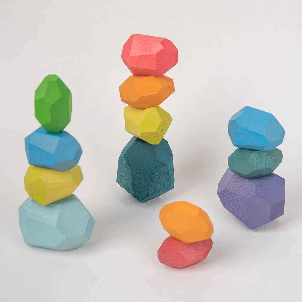 Wooden Stone Building Block Toy Stacking Game W2209