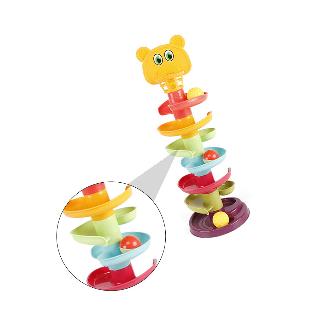 Kid Track Sliding Ball Tower Toy Stacking Toy with 3 Balls J1141