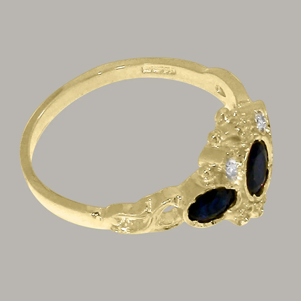 9k Yellow Gold Sapphire Diamond Ring W317428