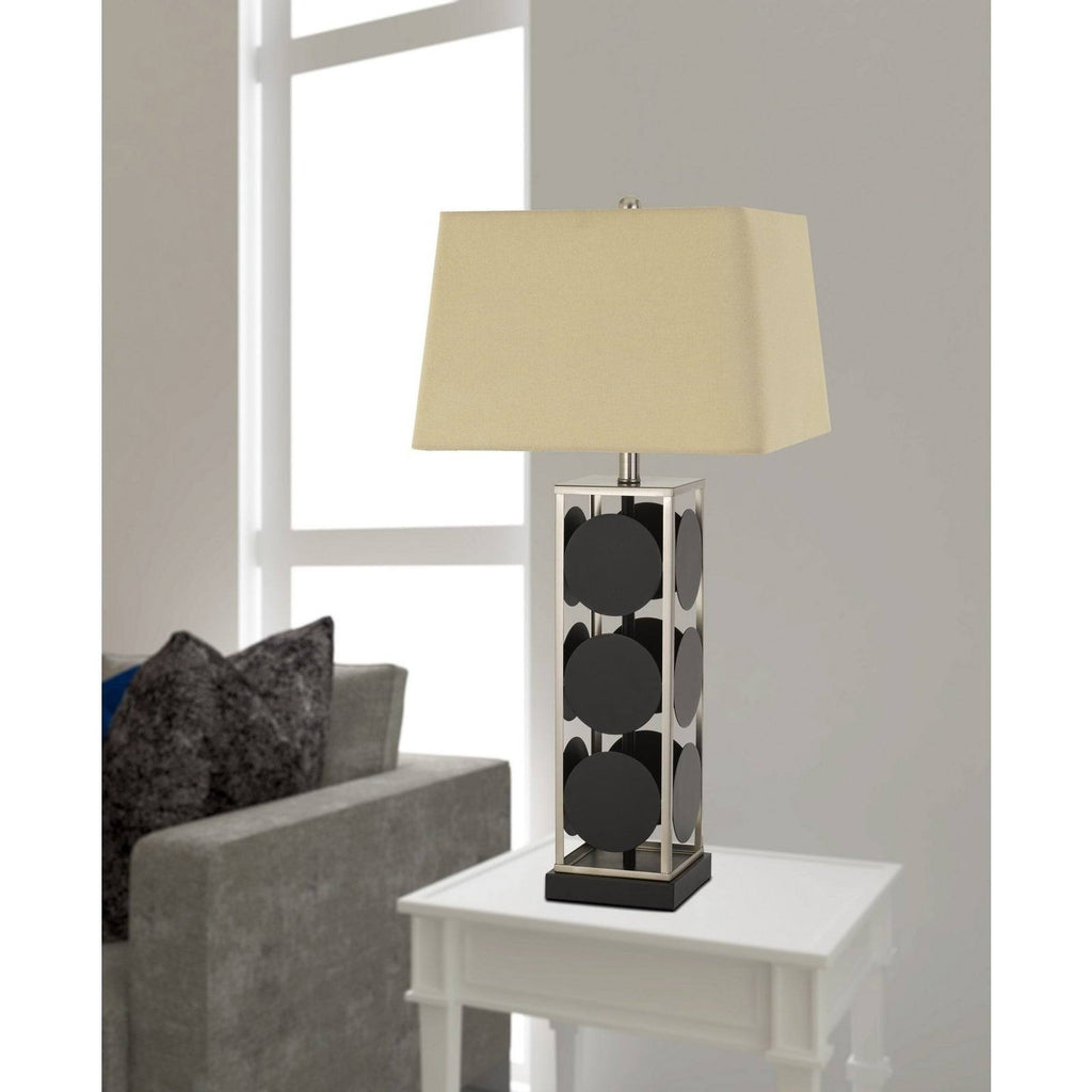 Black Table Lamp with Antique Silver H4077