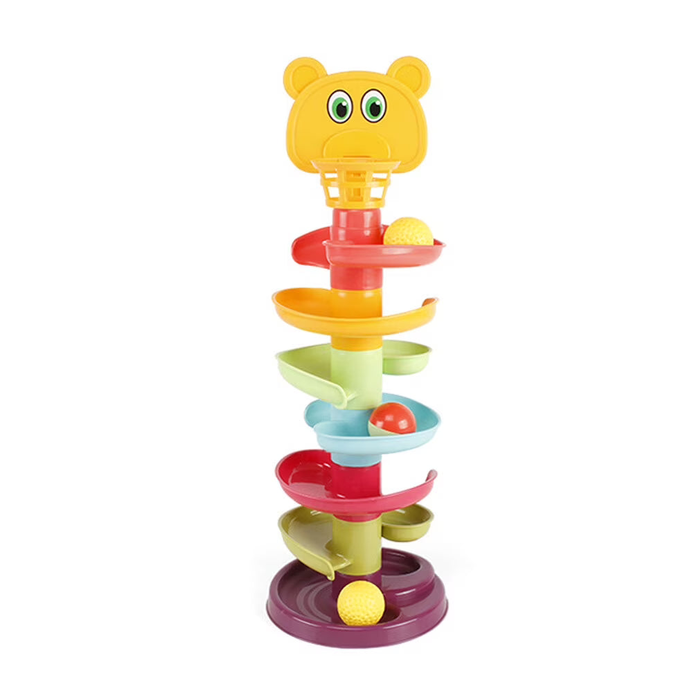 Kid Track Sliding Ball Tower Toy Stacking Toy with 3 Balls J1141