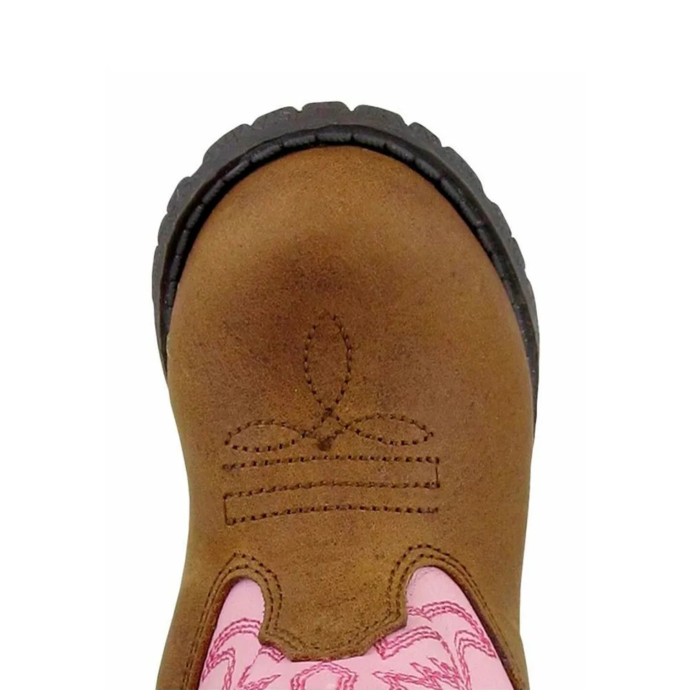 Brown Distress Pink Girl Western Boots N81667