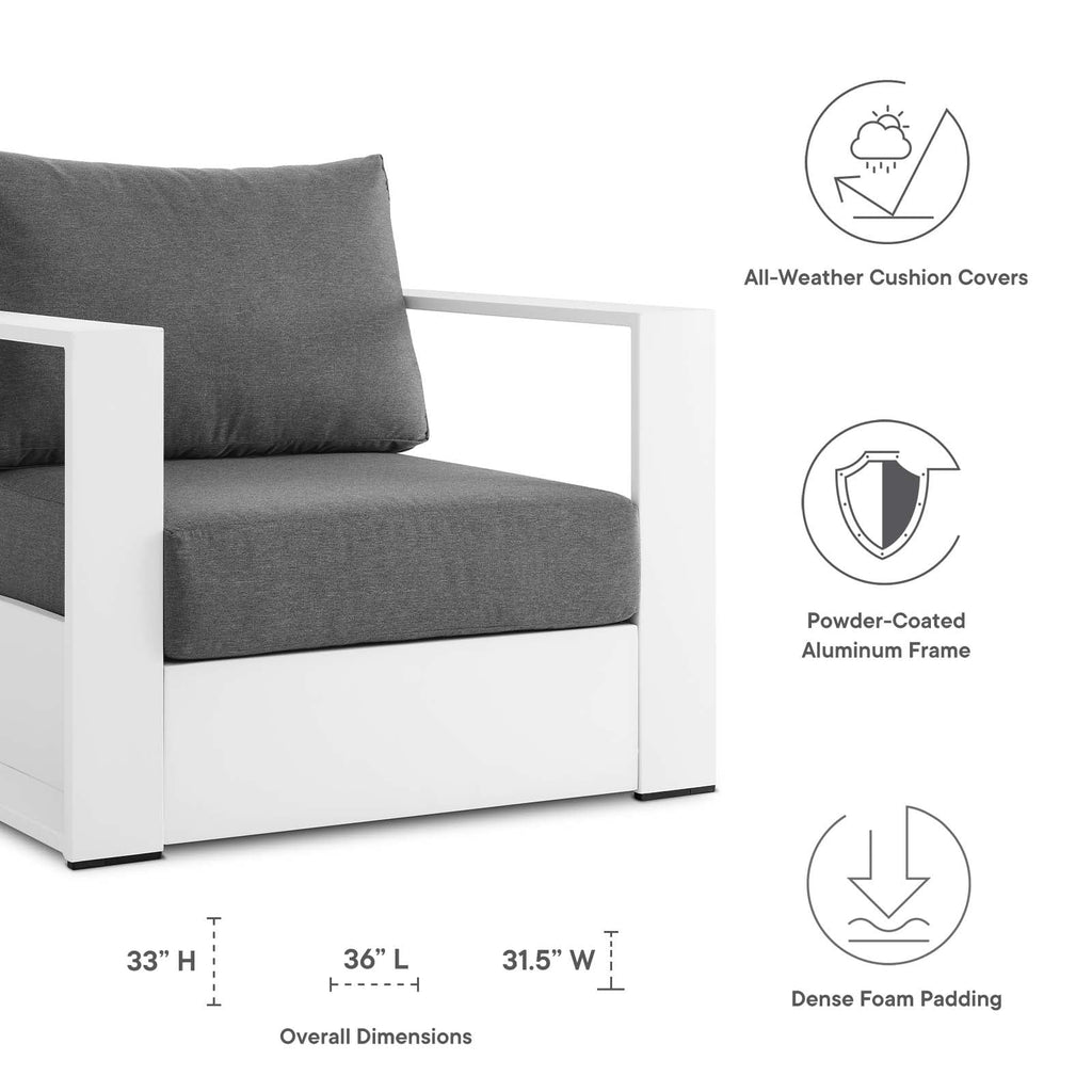 White Powder-Coated Aluminum Armchair Q4545