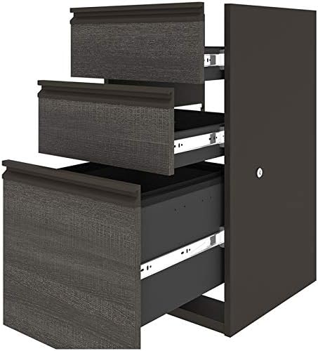3 Drawer File Cabinet in Bark Gray and Slate A3190