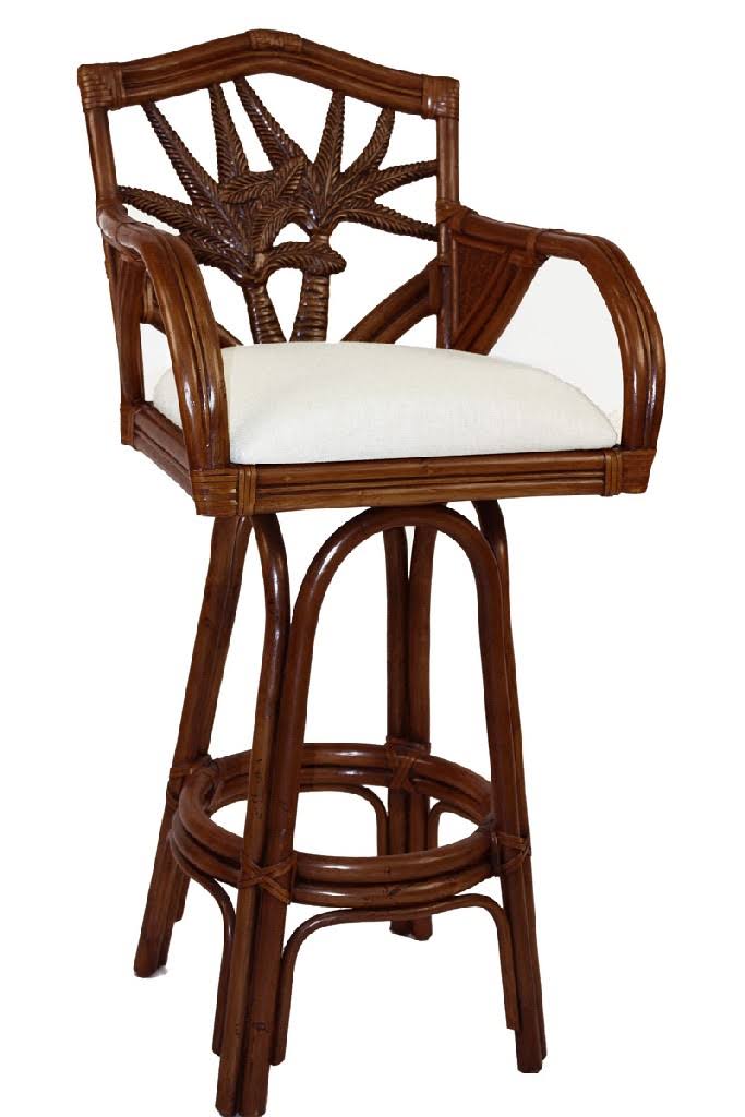 Indoor Swivel Rattan Wicker Barstool V6204