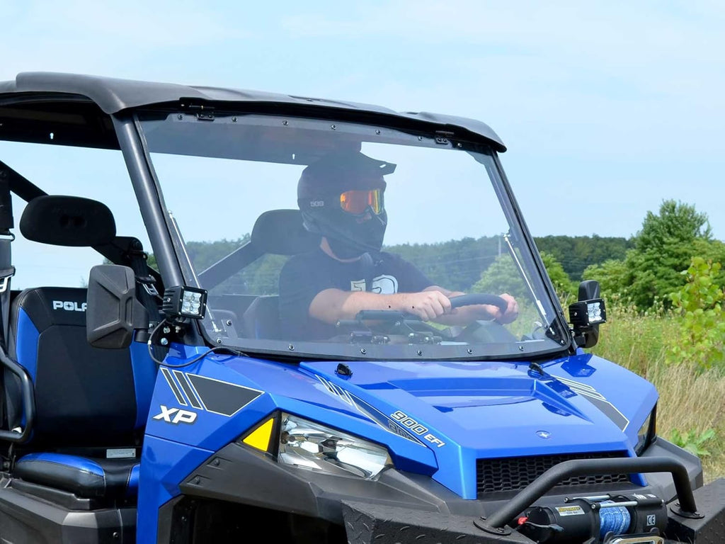 Heavy-Duty Scratch Resistant Flip Windshield, 1/4 Thick Polycarbonate N30915