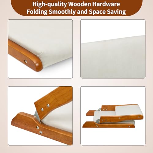 Beige Foldable Floor Chair with Cushion G408175