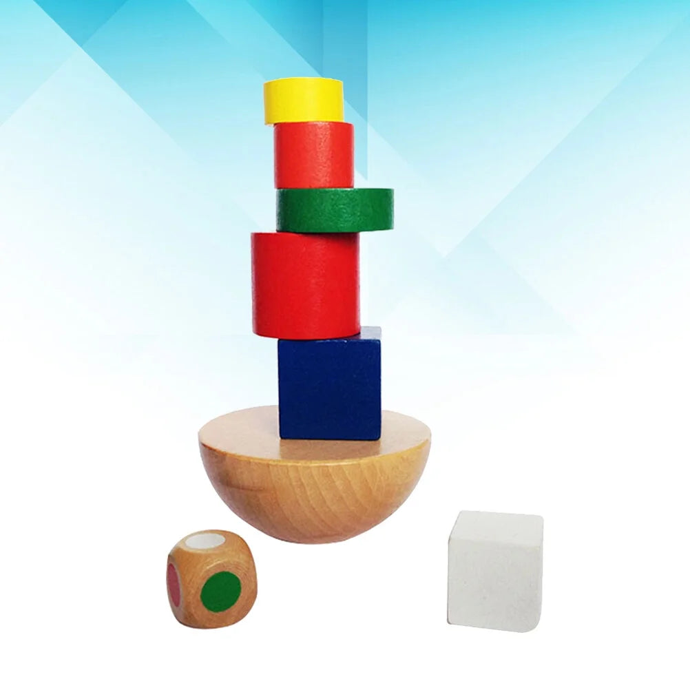 Wooden Hemisphere Balancing Games Stackable Building Blocks Set D7574