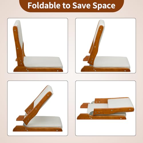 Beige Foldable Floor Chair with Cushion G408175