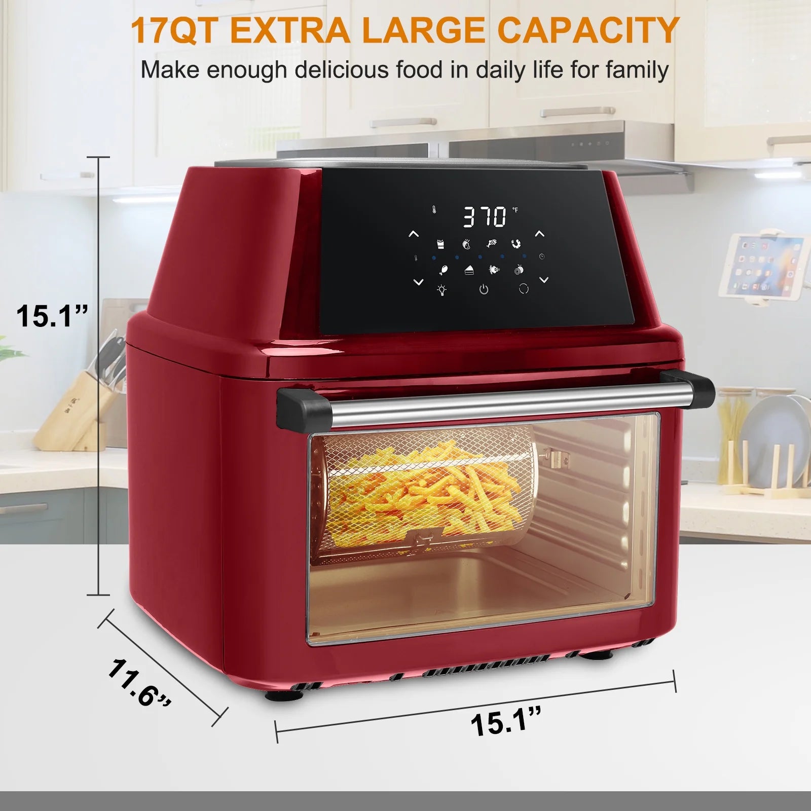 16.91Qt 8-in-1 Air Fryer Oven 1800W Y25970