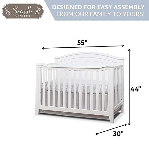 Gray Round Top 4-in-1 Convertible Wooden Crib Q963478