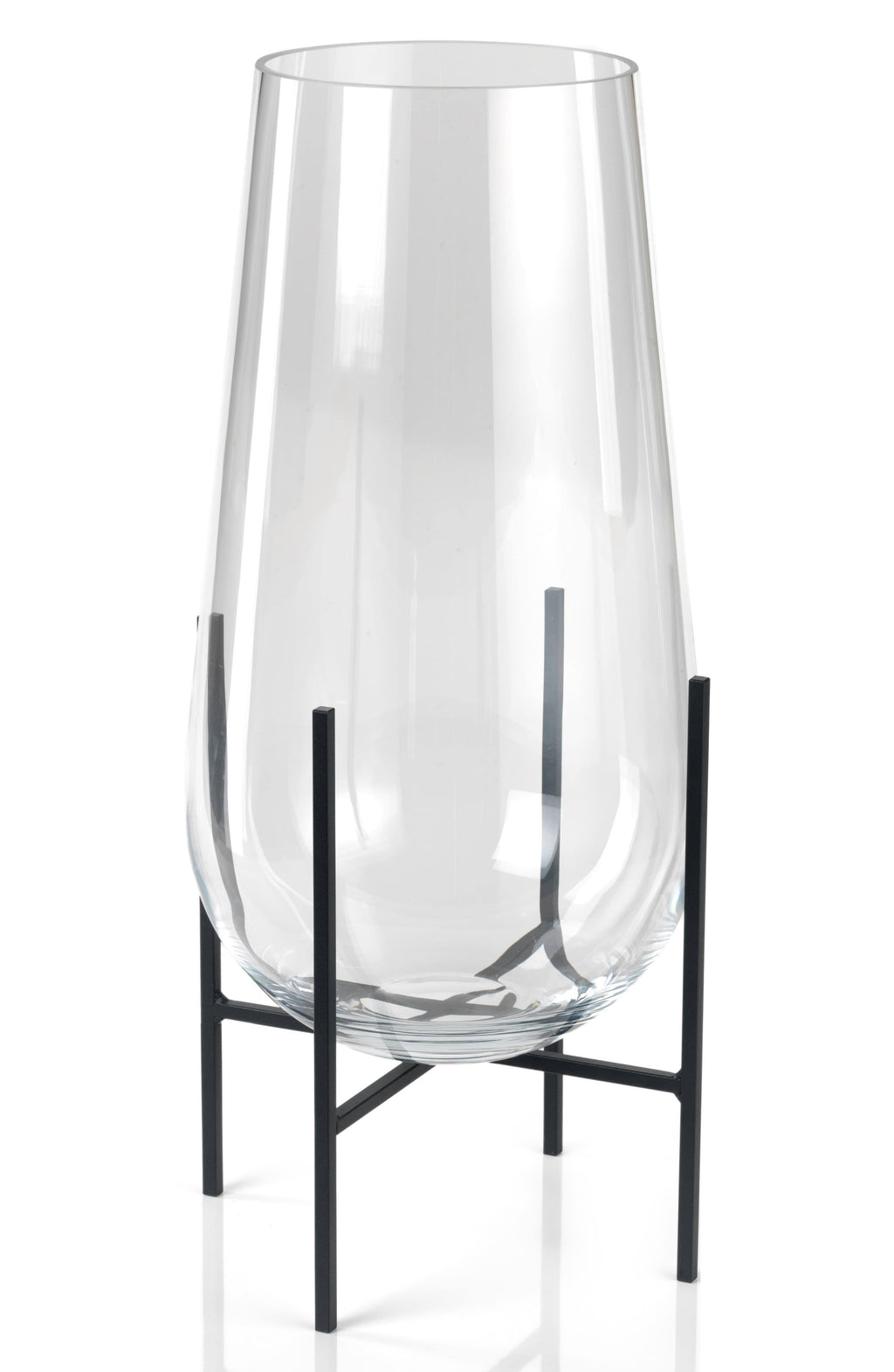 18.5-Inch Tall Vase / Hurricane on Metal Stand P591