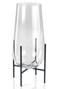 18.5-Inch Tall Vase / Hurricane on Metal Stand P591