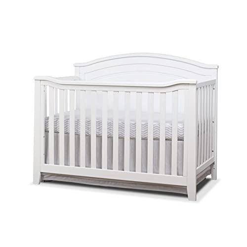 Gray Round Top 4-in-1 Convertible Wooden Crib Q963478