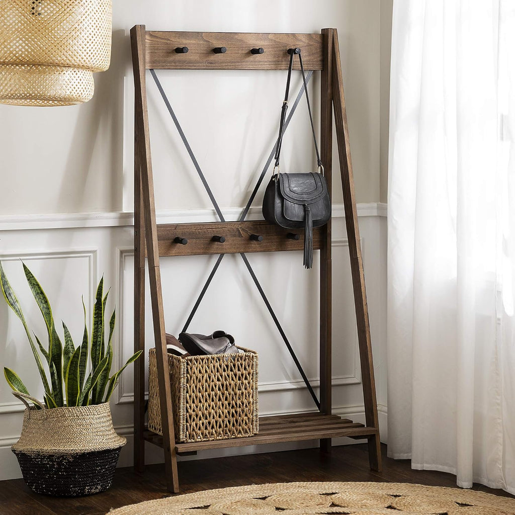 4 Shelves Brown Wood Bookcase B341