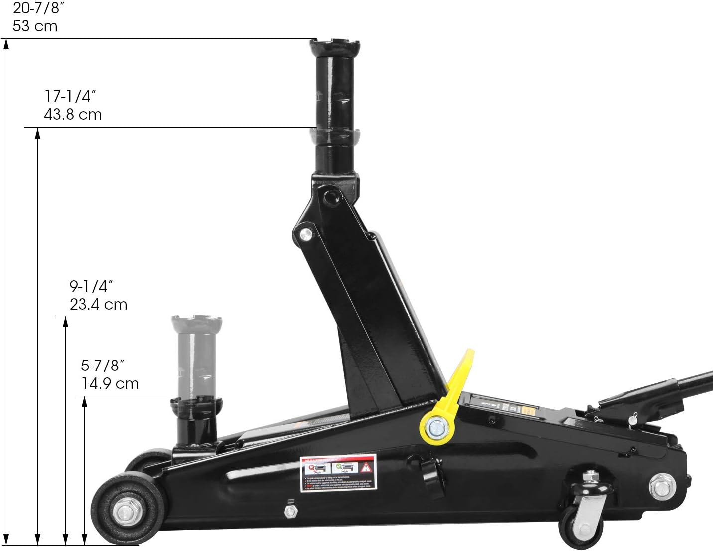 Hydraulic Trolley Floor Jack, 3 Ton (6,000 lb) Capacity, Black G511507
