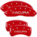 4 Caliper Covers Engraved Front & Rear Red Finish Silver Char Q476811
