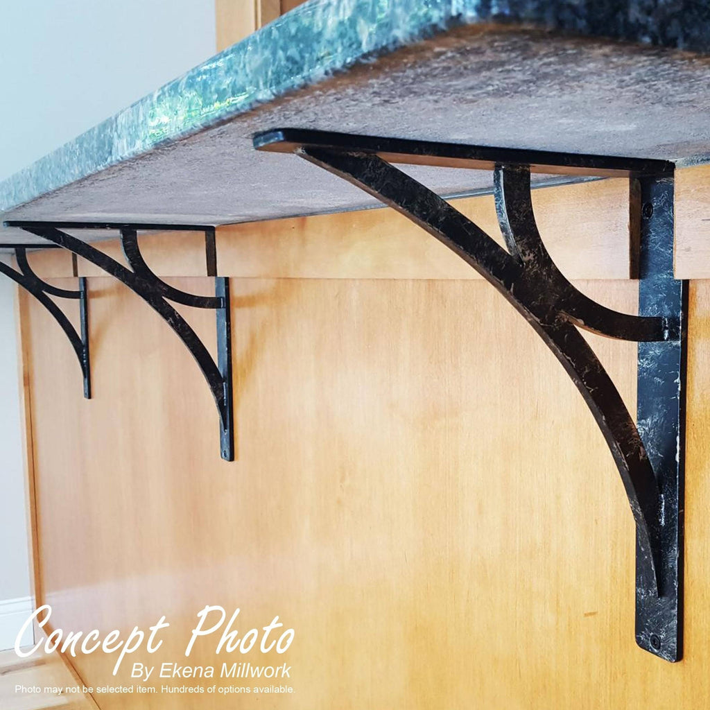 Wrought Iron Bracket Antiqued Copper Triple Center brace O278288