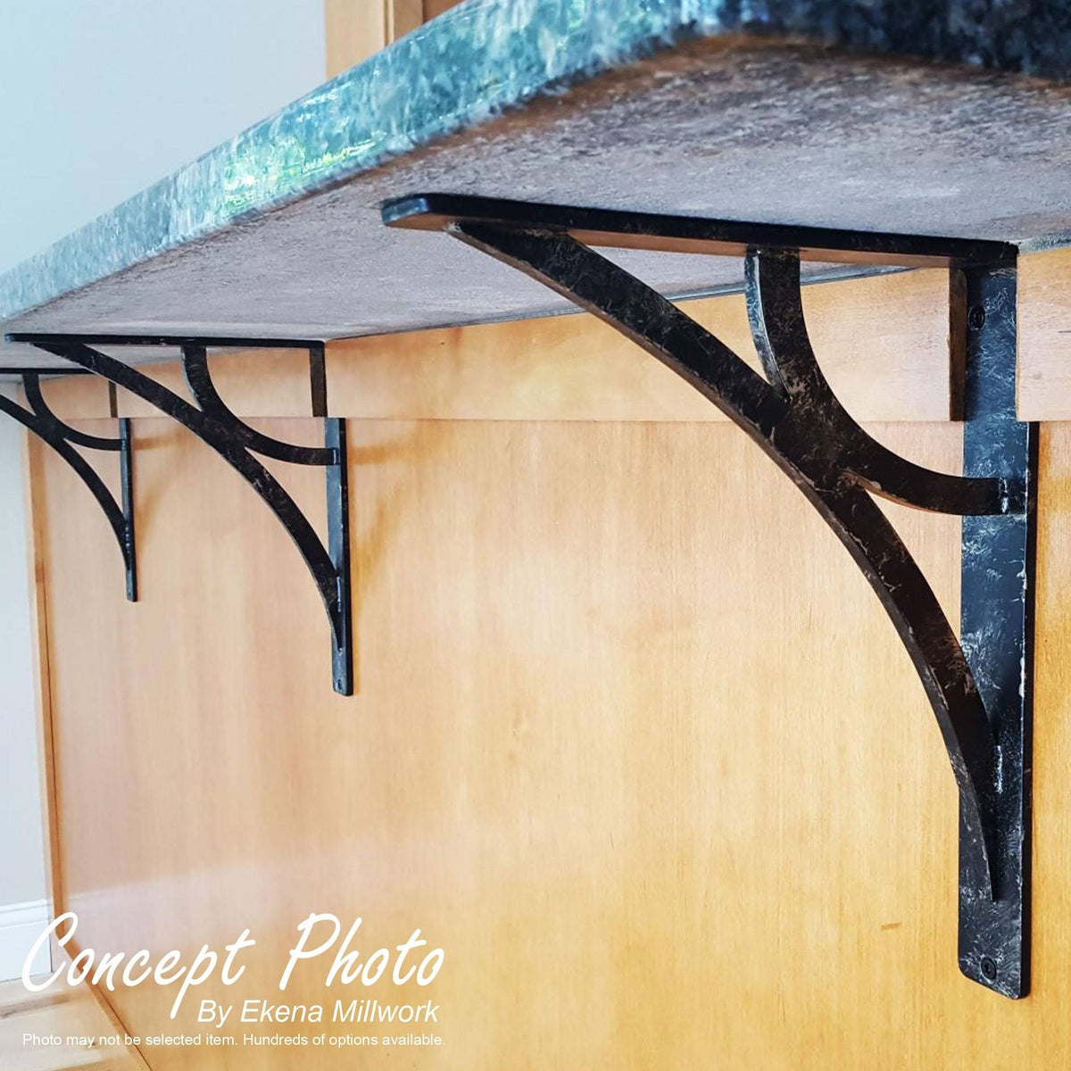 Wrought Iron Bracket Antiqued Copper Triple Center brace O278288