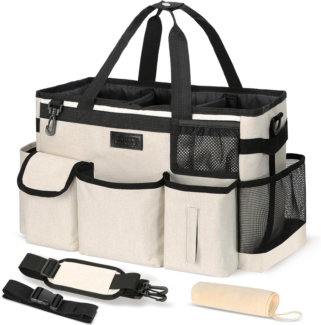 Beige Cleaning Caddy with Handle, 15 x 8 x 10.5 inches Z319099